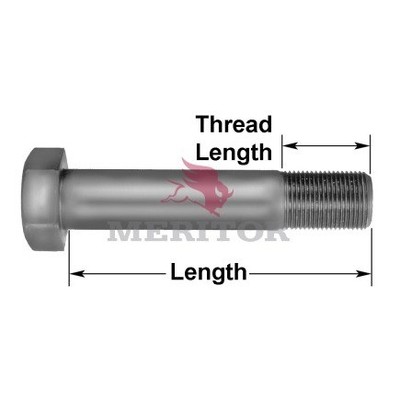 Meritor R303690 Bolt Zinc, 5.00'' Length, 0.88'' Thread Diameter, Hex Type, 8 Grad