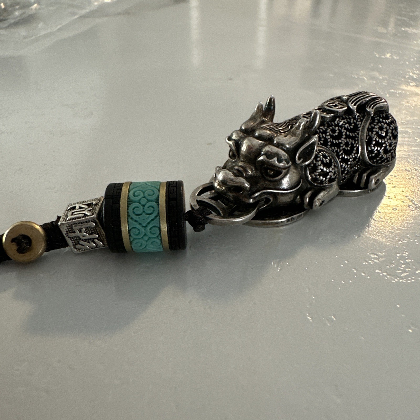 Solid 999 Fine Silver Coin-Pattern Rich Dragon-So… - image 1