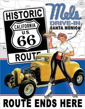 Mel's Drive in Santa Monica Route 66 Tin Sign wall decor 12.5" x 16" Made in USA