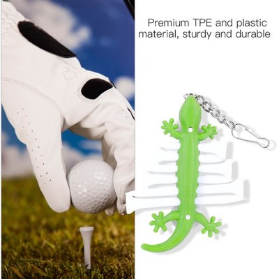 Portable TPE & Plastic Tees Holder Carrier With Tee Ball Maker Green Gecko