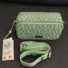 NEW Valentino Orlandi Print Double Zip Camera Bag w/Adjstable Brand Strap Green