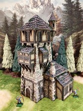Painted Medieval Stone Guard Tower 28mm Empire Terrain D D Warhammer Mordheim