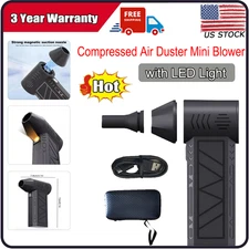 Multifunctional Compressed Air Duster Mini Blower with LED Light 130000 RPM New