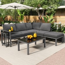 Garden Furniture Set 5 Seater Corner Sofa Set Outdoor Patio Furniture, Grey