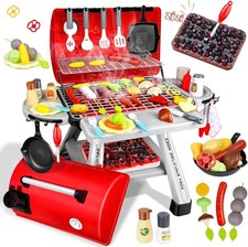 41Pcs Toy Grill Kids Grill Playset with Sound  Light for Toddlers - Kids BBQ Gr
