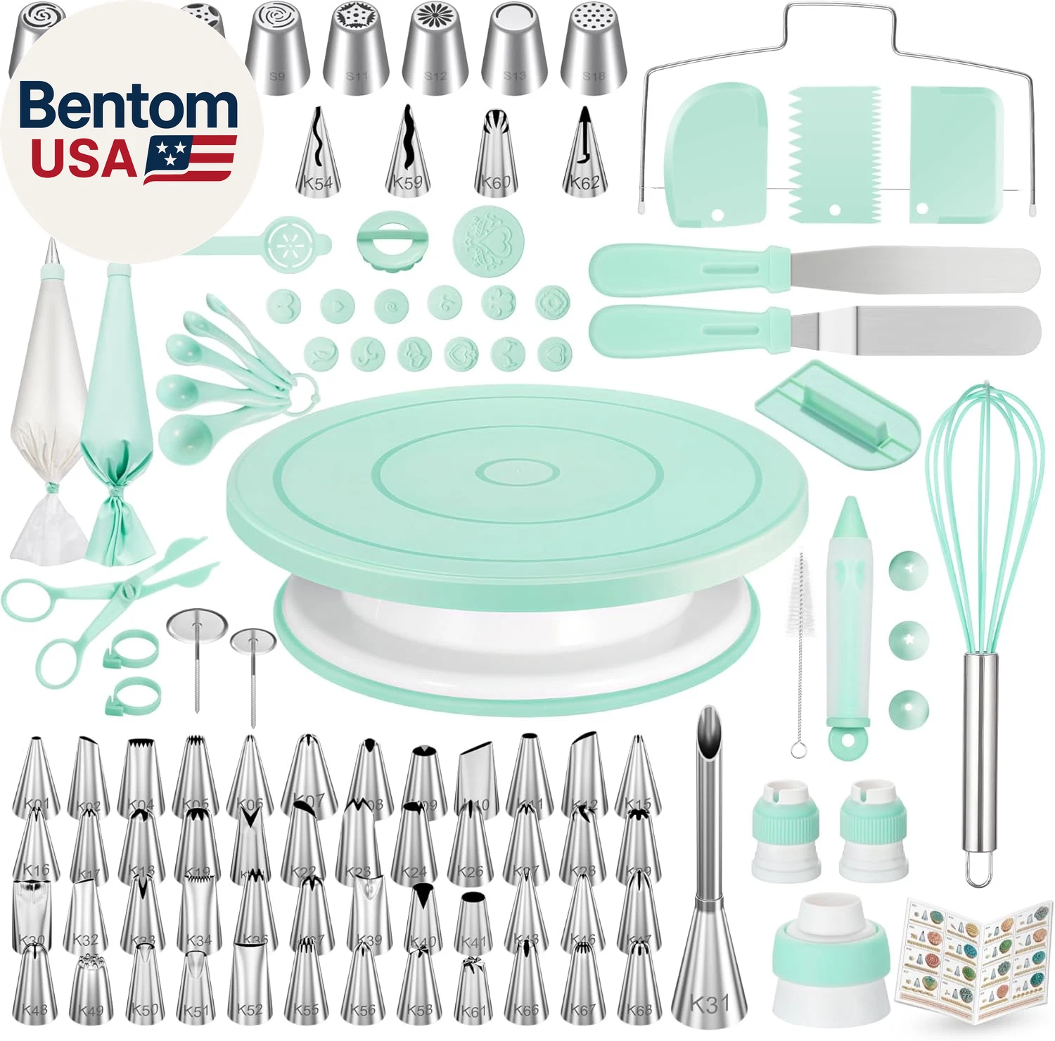 158Pcs Cake Decorating Kit, Baking Supplies Tools - Includes Cake Stand Turntabl
Opens in a new wind