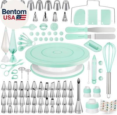 #ad #ad 158Pcs Cake Decorating Kit Baking Supplies Tools Includes Cake Stand Turntabl $41.14