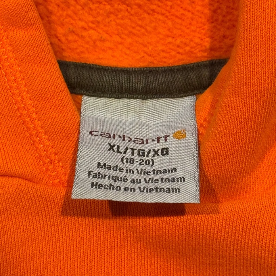 Moletom Carhartt Youth Boys pulôver gráfico com capuz laranja grande - Imagem 2 de 2