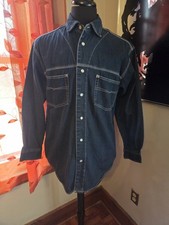 NWT Route 66 Mens Shirt Denim Size M Western Workwear Pearl Snap Pockets
