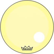 Remo Powerstroke P3 Colortone Yellow Resonant Bass Drum Head 5" Offset Hole 26"