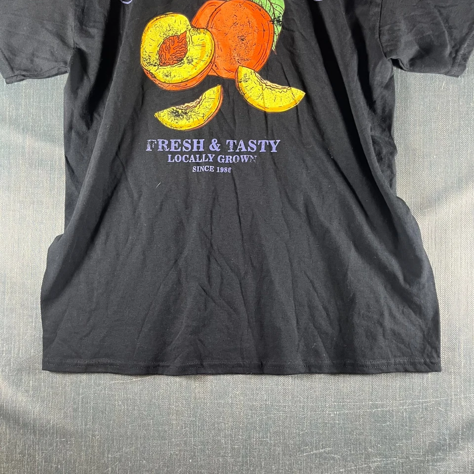 Camiseta Goodie Dos Mangas Para Hombre Talla L Negra Georgia Melocotón Gráfico Divertido Algodón Foto 3 de 4