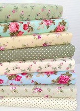 100% COTTON FABRIC BUNDLE SQUARES & FAT QUARTERS  FLORAL MIX PATCHWORK MATERIAL