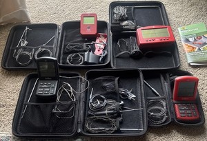 Thermoworks Wireless Thermometers, 4 Units With 15 Probes! Zippered Cases!