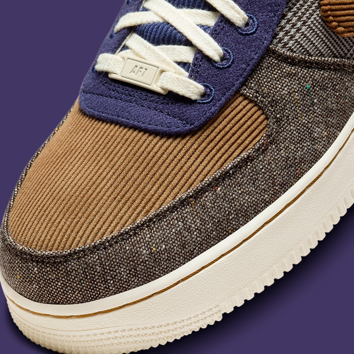 Nike Air Force 1 07 PRM Low Tweed Corduroy Midnight Navy  display picture 1