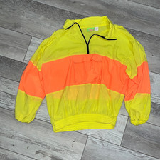 Shell Shock  Est 1986 Long Sleeve  Large Yellow And Orange Pull Over Jacket Bike