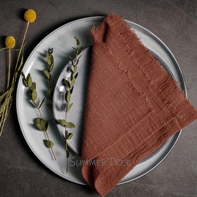 10pcs Large Napkins 41x41cm Rustic Cotton Napkin Tea Towel Dinner Retro 
