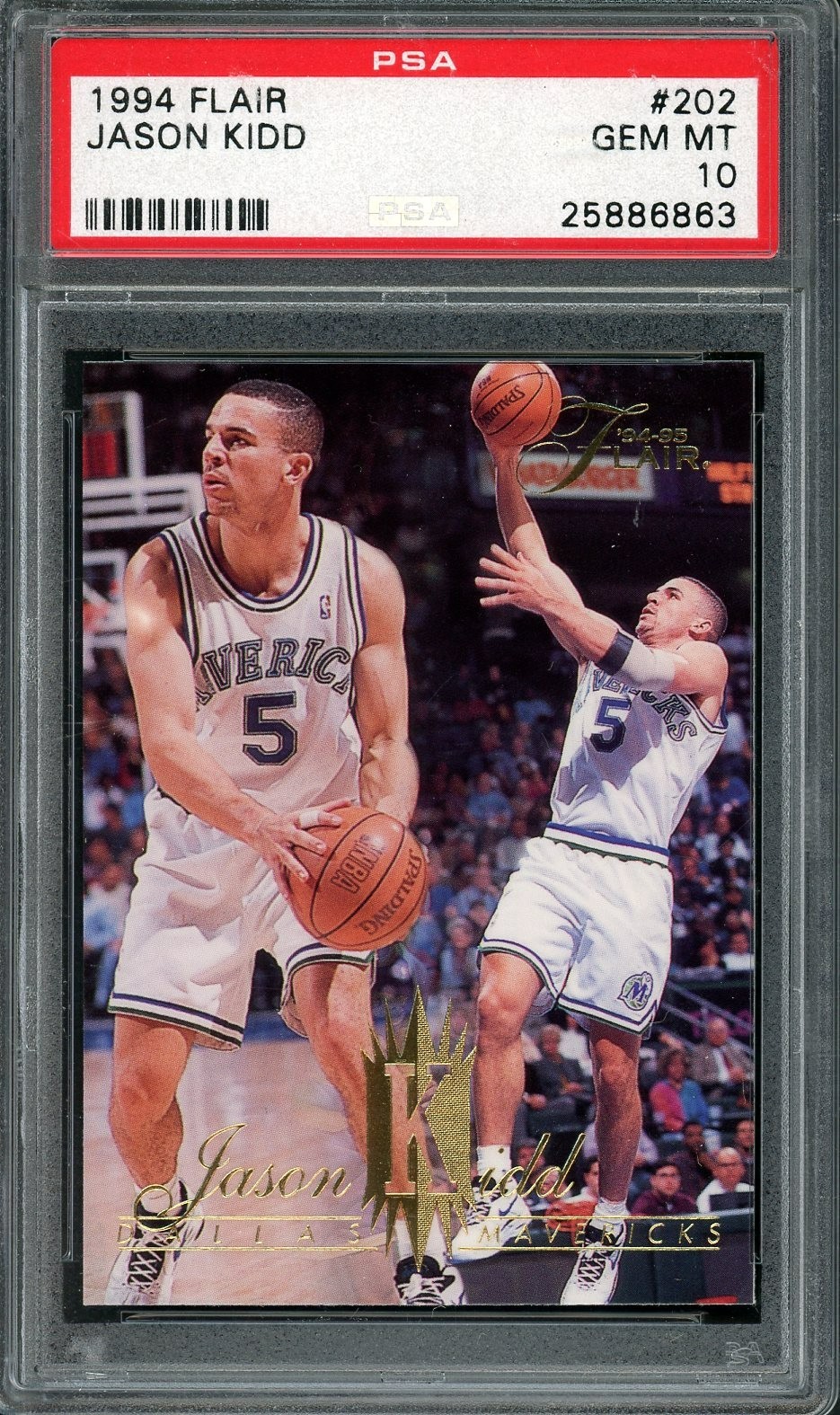 1994 FLAIR #202 JASON KIDD PSA 10 *ROOKIE HOF*