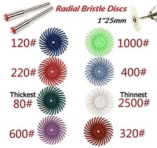1inch Radial Bristle Disc Abrasive Brush Polishing Wheel With 2.35 / 3mm Shank