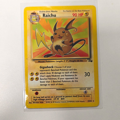Wizards of the Coast Pokémon TCG Fossil Raichu 29/62 Rare ENG 1999 90 KP