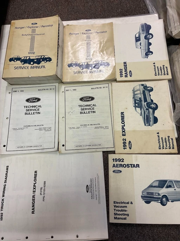 1992 Ford Ranger Explorer Aerostar Service Shop Repair Workshop Manual Set Foto 4 de 4