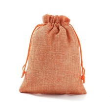 25 Burlap Bags with Drawstring,Orange Drawstring Gift Bag Jewelry Pouch,Hessi...