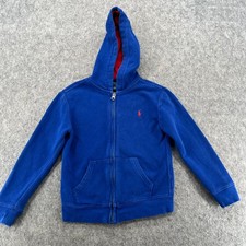 Polo Ralph Lauren Full Zip Up Hoodie Sweatshirt Blue Toddler Kids Boys Size 7