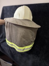 White Full Brim Hard Hat with Sun Shade & Nec...