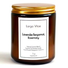 All-Natural Lavender, Bergamot, Rosemary Aromatherapy Essential Oil Candle, S...