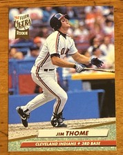 Fleer Ultra 1992 Jim Thome Rookie #54 Cleveland Indians Vintage Baseball Card 