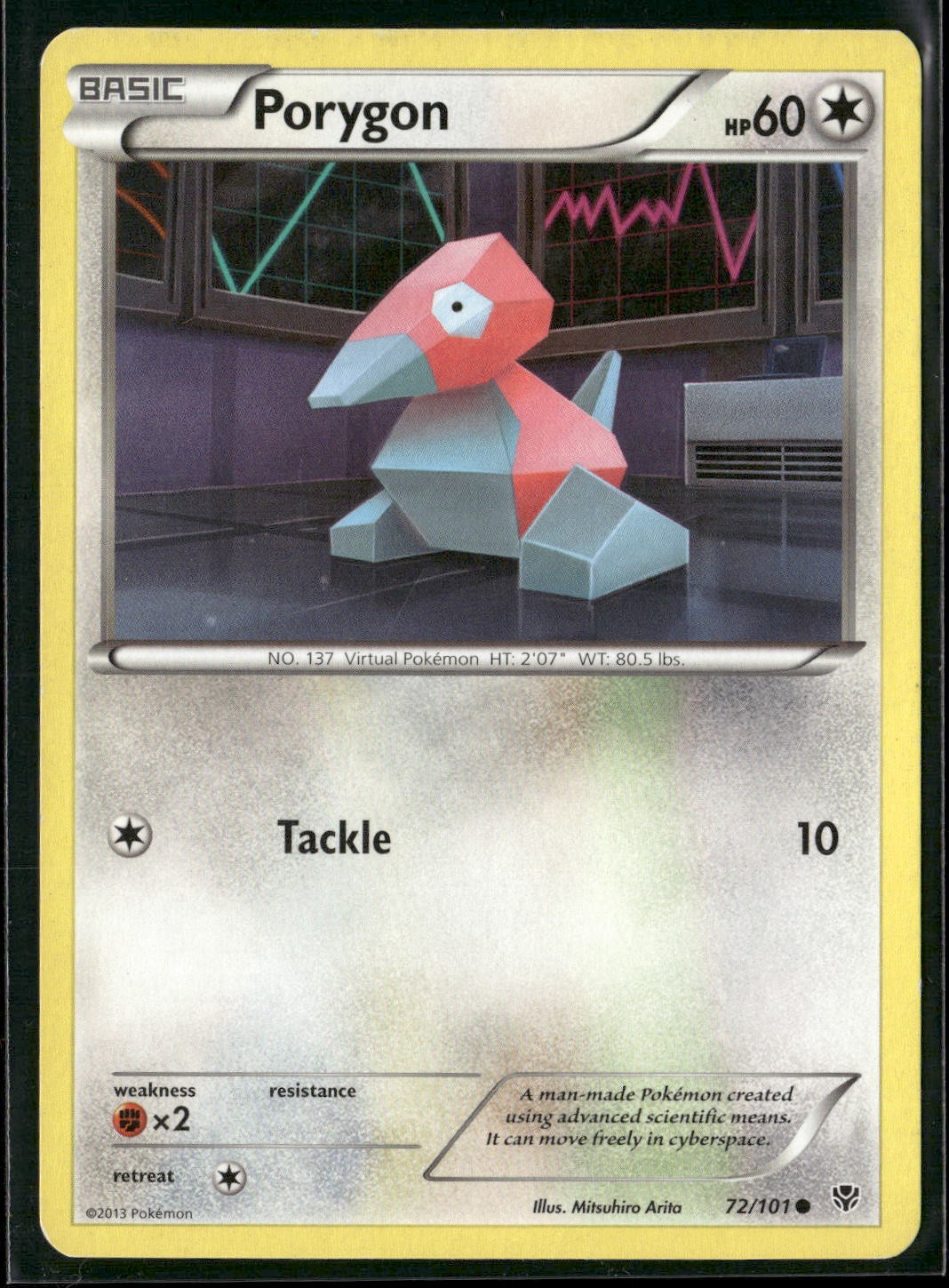 Porygon 72/101 Common Plasma Blast Pokemon Moderately Played