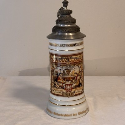 Binding Brauerei Frankfurt Sammler Bierkrug 1983 Rastal Zinndeckel 0,5L