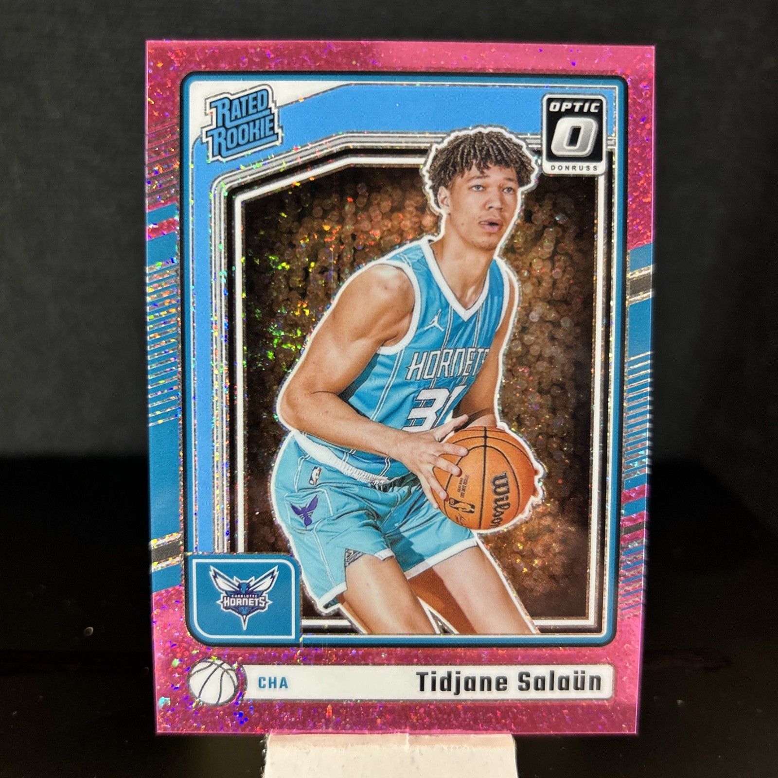 2024-25 Donruss Optic Tidjane Salaun #286 Rated Rookie Pink  Glitter /275