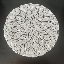 Crochet Handcrafted Cotton With Shimmering Thread Doily Decorative Table Accent