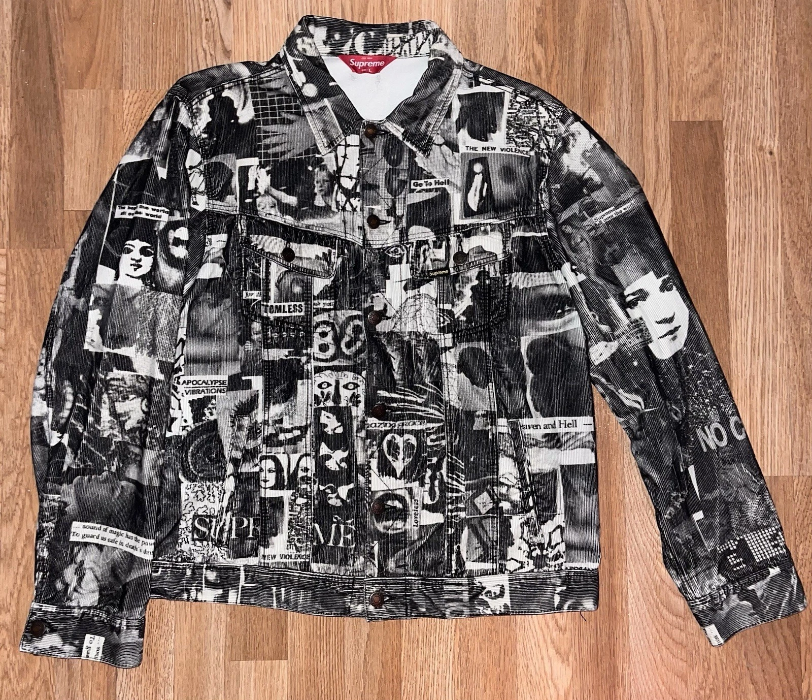 Veste en velours côtelé Supreme Vibrations blanche grande taille