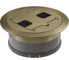 Floor Box Cover - Brand New - Hubbell RF406BR - Color: Brass - Flange and Door