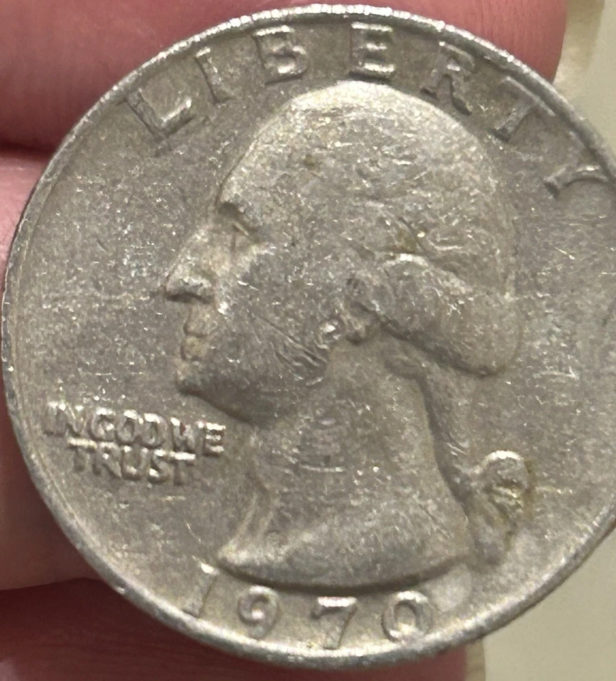 RARE 1970 Washington Quarter No Mint Mark, Errors - Image 3 of 4