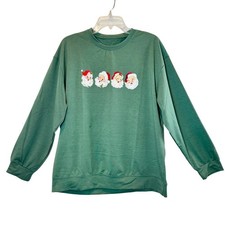 Green Santa Claus Christmas Sweater XL Holiday Christmas Party Crewneck Chic