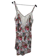 Victoria  s Secret Slip Dress Gold Label Lace Paisley Floral Multicolor Sz M Vtg