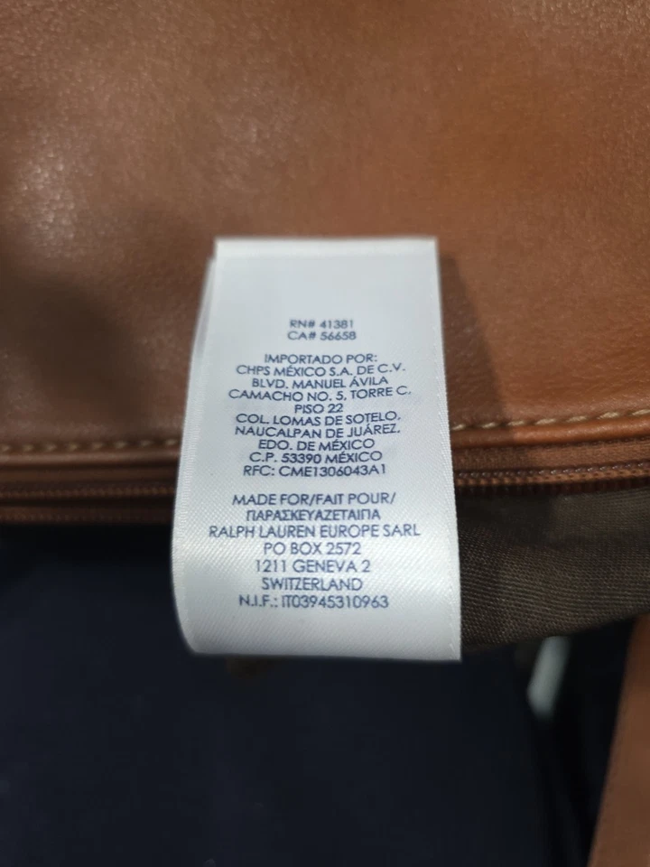 Vintage Ralph Lauren Chaps Brown Zippered Shoulder Strap Pouch Purse - Image 3 of 4