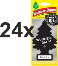 24 x WUNDER-BAUM Wunderbaum Black Ice Lufterfrischer Duftbaum
