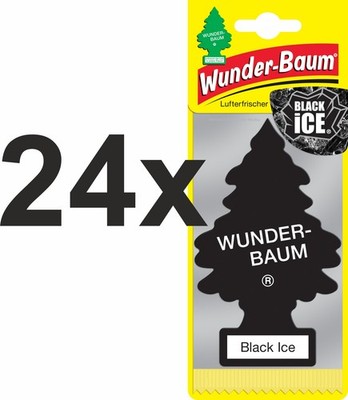 24 x WUNDER-BAUM Wunderbaum Black Ice Lufterfrischer Duftbaum