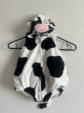 Carter  s Cow Costume 6-9M Baby One Piece Hooded Outfit Farm Theme Party Hallowee