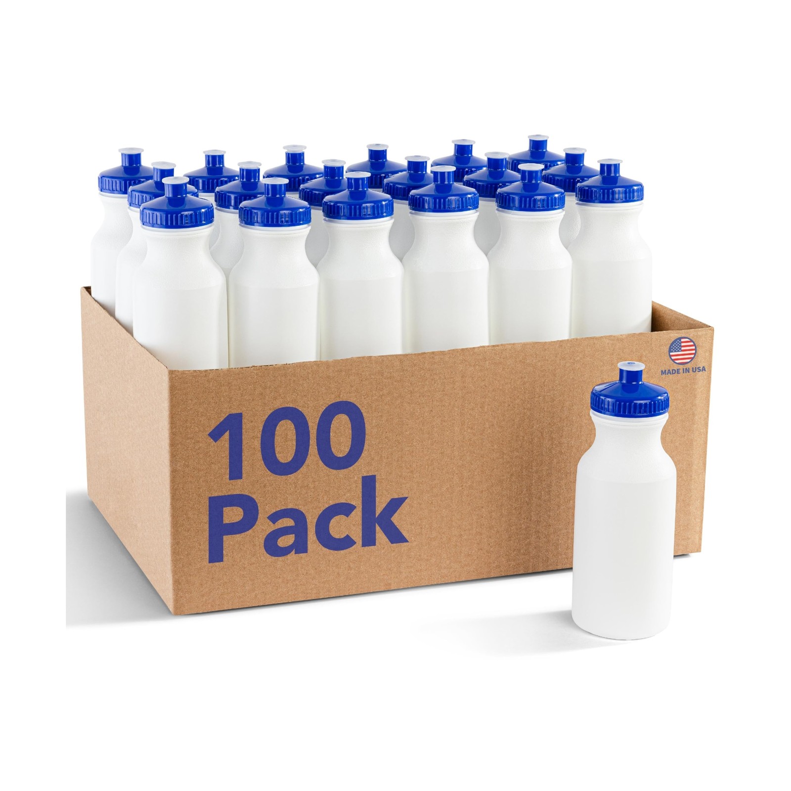 100 Pack - 24 Ounce Reusable Water Bottles Bulk - Bpa-free..