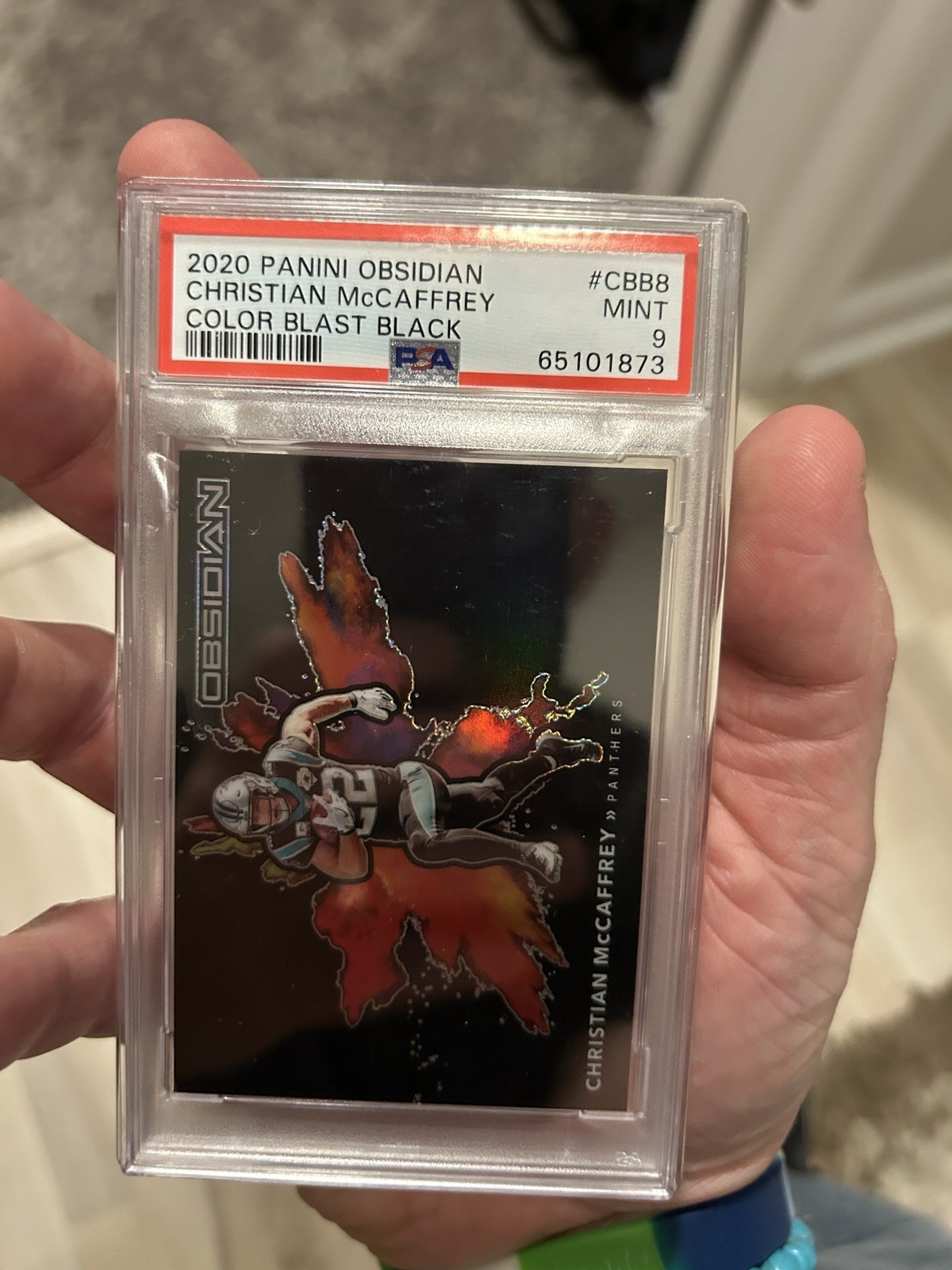 2020 Panini Obsidian - Color Blast Black Christian McCaffrey #CBB8