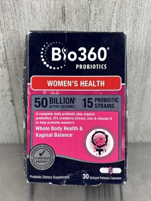 Bio360 Probiotics Womens Daily Health Formula 30 Caps 50 Billion 15 Strain