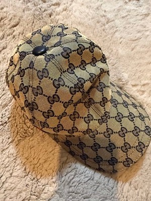 [Excellent] GUCCI Authentic Baseball Cap Men's Beige GG Campus Size M 58cm
