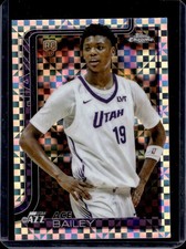 2025-26 Topps Chrome Ace Bailey RC Refractor X-Fractor Rookie #255 Jazz