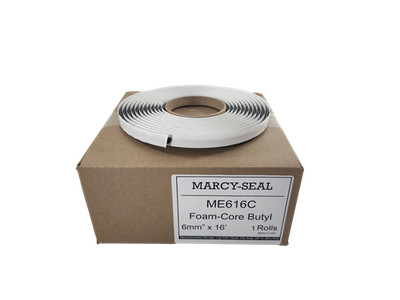Marcy ME616C - 6mm x 16' Foam Core Butyl Tape - Automotive Glass Adhesive 1 Roll