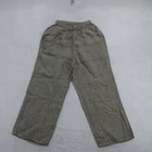 FLAX Women's Pants Size XS  Linen Pull On Cropped Plaid New