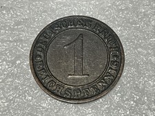 1934 GERMANY ONE 1 REICHSPFENNIG WORLD COIN FREE SHIP